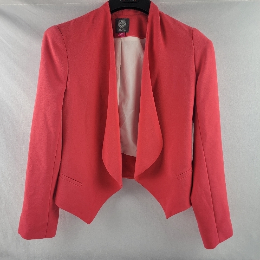 Vince Camuto coral open blazer with light‎ shoulder pads Size 0P - Picture 5 of 6